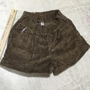 Brown High Waist Corduroy Shorts